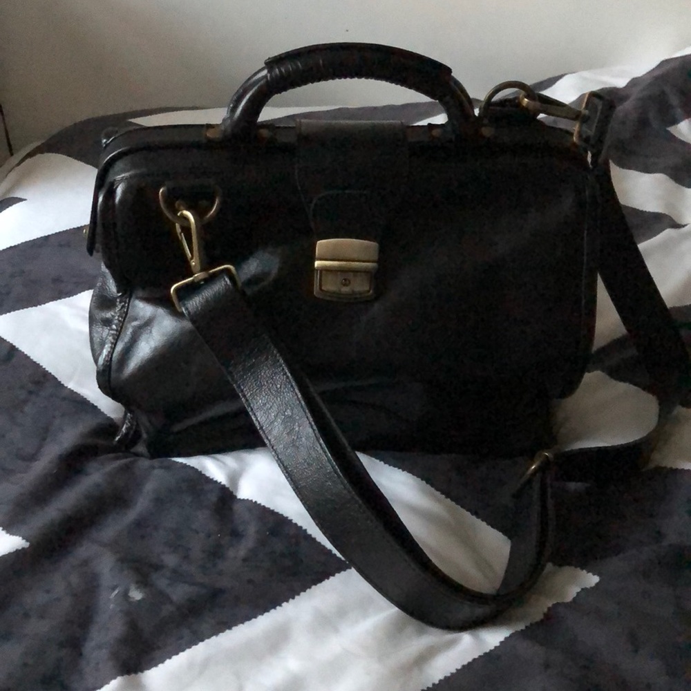 Black leather doctor bag